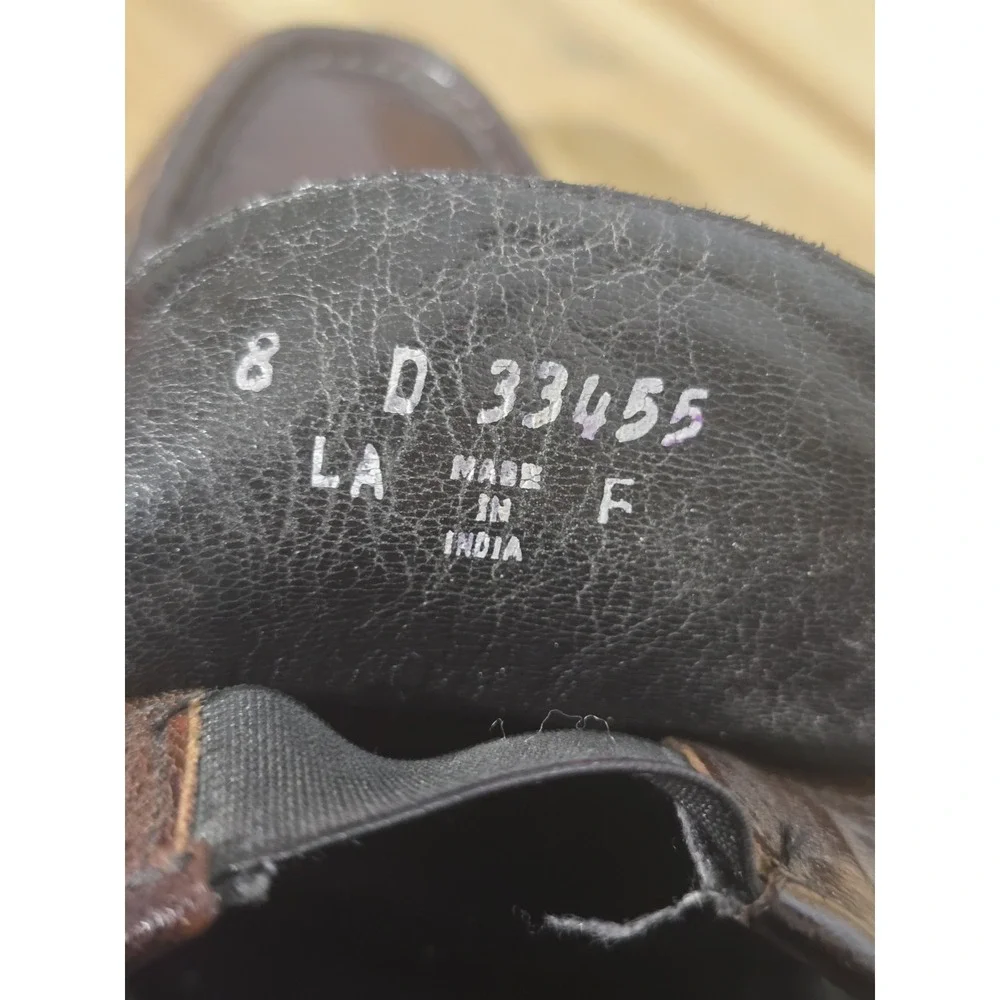 Florsheim Men's Brown Leather Loafers Size 8D Slip-On Shoes Made‎ in India